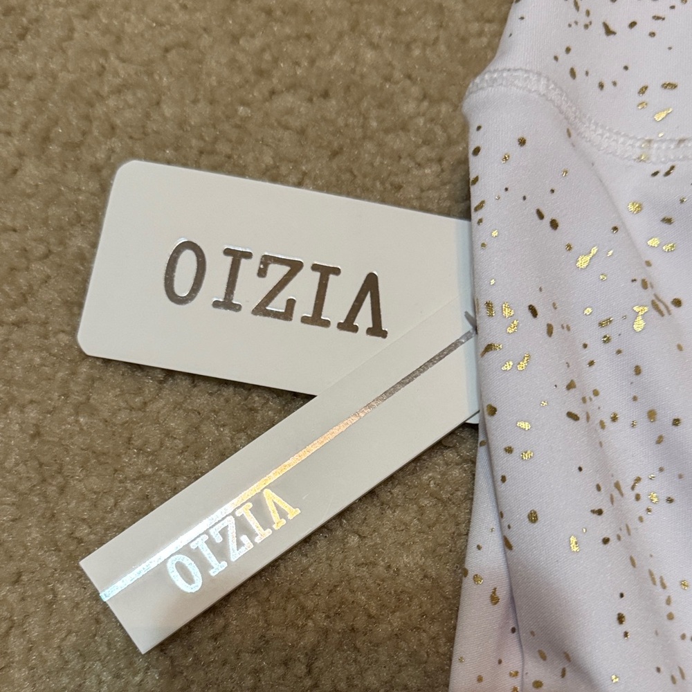 Vizio White Leggings with Gold Accents - Picture 4 of 7
